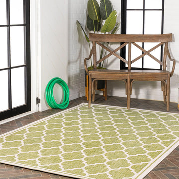 Trebol Moroccan Trellis Textured Weave Indoor/outdoor Area Rug